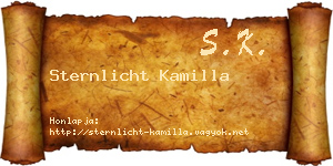 Sternlicht Kamilla névjegykártya